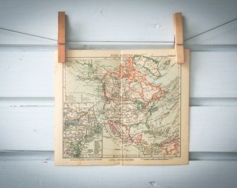 1931 Vintage North America Map