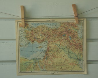 1951 Vintage Near East Map