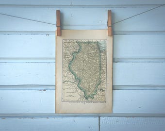 1923 Vintage Map of Illinois