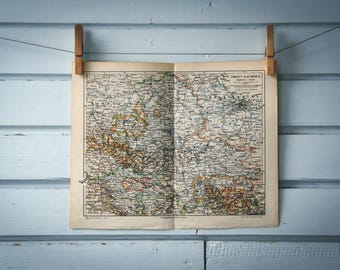 1907 Vintage Map of Prussian Saxony