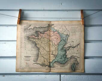 1860s Vintage Map of France
