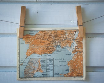 1913 Vintage Map of Ajaccio