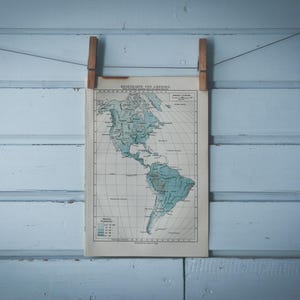 Mapa Pluviométrico Vintage de 1897 das Américas