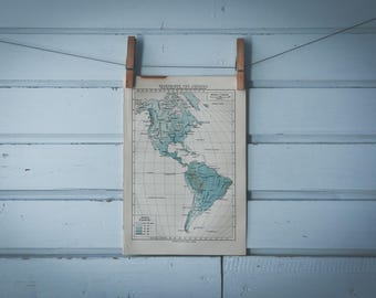 1897 Vintage Rainfall Map of the Americas