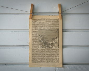1907 Vintage Cherbourg Map