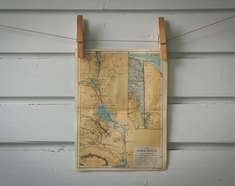 1913 Vintage Suez Canal Map