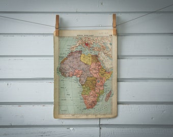 1943 Vintage Map of Africa