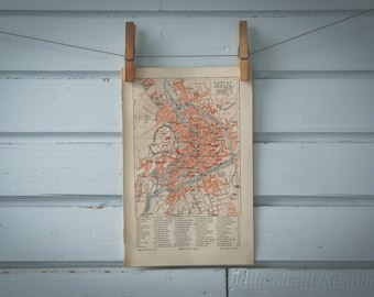 1907 Vintage Erfurt Map