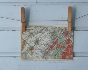 1909 Vintage Courbevoie & Surroundings Map
