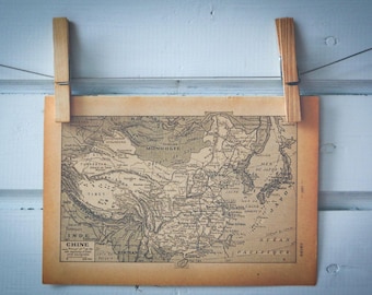 1956 Vintage Map of China