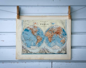 1904 Vintage World Map