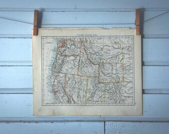 1892 Vintage Northwest USA Map
