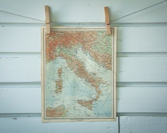 1951 Vintage Map of Italy