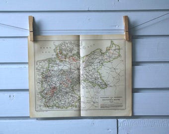 1890 Vintage Germany Road System Map