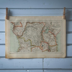 1904 Vintage Central Africa Map