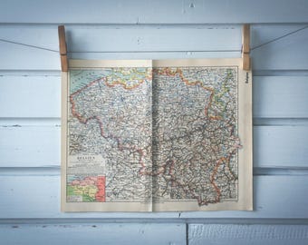 1936 Vintage Map of Belgium
