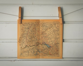 1943 Vintage South Germany Map
