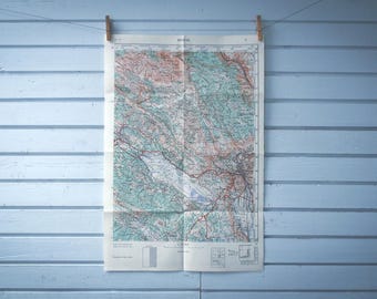 1956 Vintage Central Herzegovina Map