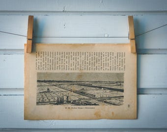 1890 Vintage Dutch Landscape Lithograph Illustration
