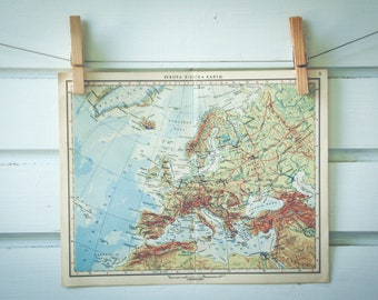 1951 Vintage Map of Europe