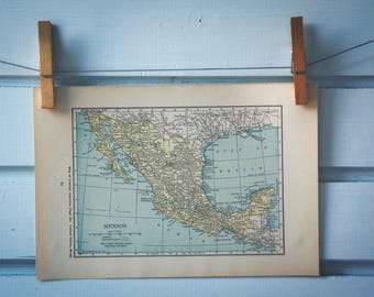 1925 Vintage Map of Mexico