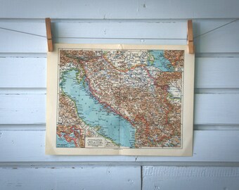 1936 Vintage Yugoslavia Map
