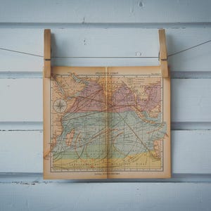 Mapa antiguo del océano Índico de 1925