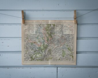 1887 Vintage Siege of Metz Map