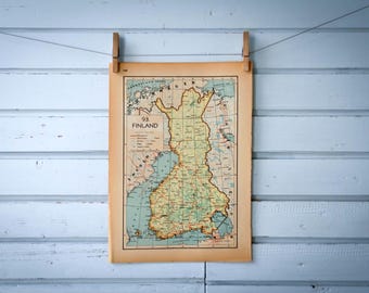 1941 Vintage Finland Map