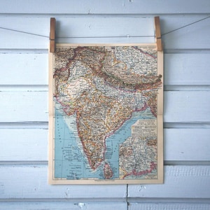 Carte vintage de l'Inde 1932