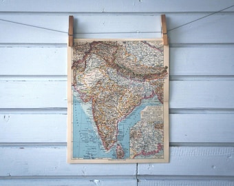 1932 Vintage Map of India