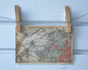 1900 Vintage NW Paris Suburbs Map