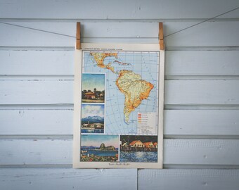 1967 Vintage South America Population Map