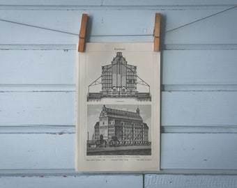 1907 Vintage Silo Lithograph Illustration