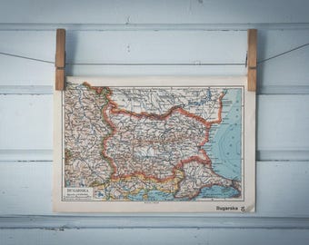 1938 Vintage Bulgaria Map