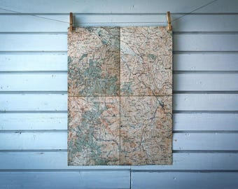 1930s Vintage Central Macedonia Map