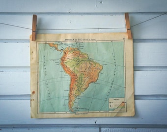 1924 Vintage South America Map