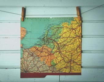 1964 Vintage Netherlands & Belgium Map