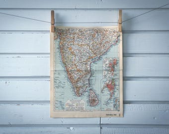 1936 Vintage South India Map