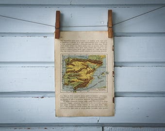 1916 Vintage Map of Spain