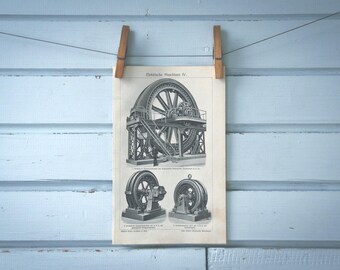 1907 Vintage Dynamo Lithograph Illustration