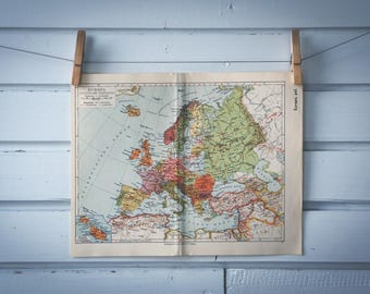 1936 Vintage Map of Europe