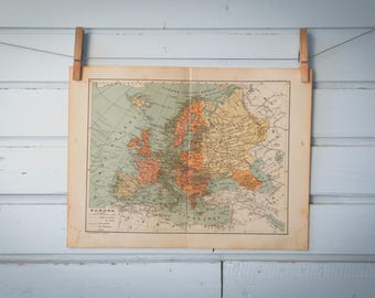 1937 Vintage Map of Europe