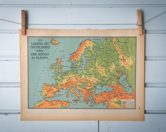 1941 Vintage Map of Europe