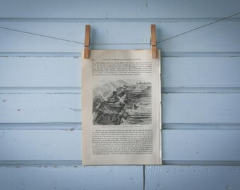 1897 Vintage Mammoth Hot Springs Lithograph Illustration