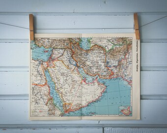 1938 Vintage Map of the Arabian Peninsula