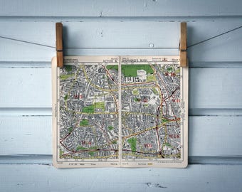 1950s Vintage Acton & Shepherd's Bush Map