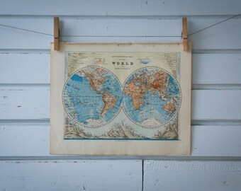1901 Vintage World Map