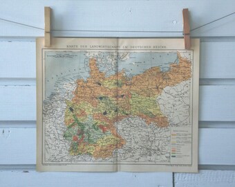 1894 Vintage German Agriculture Map