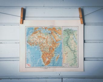 1967 Vintage Map of Africa
